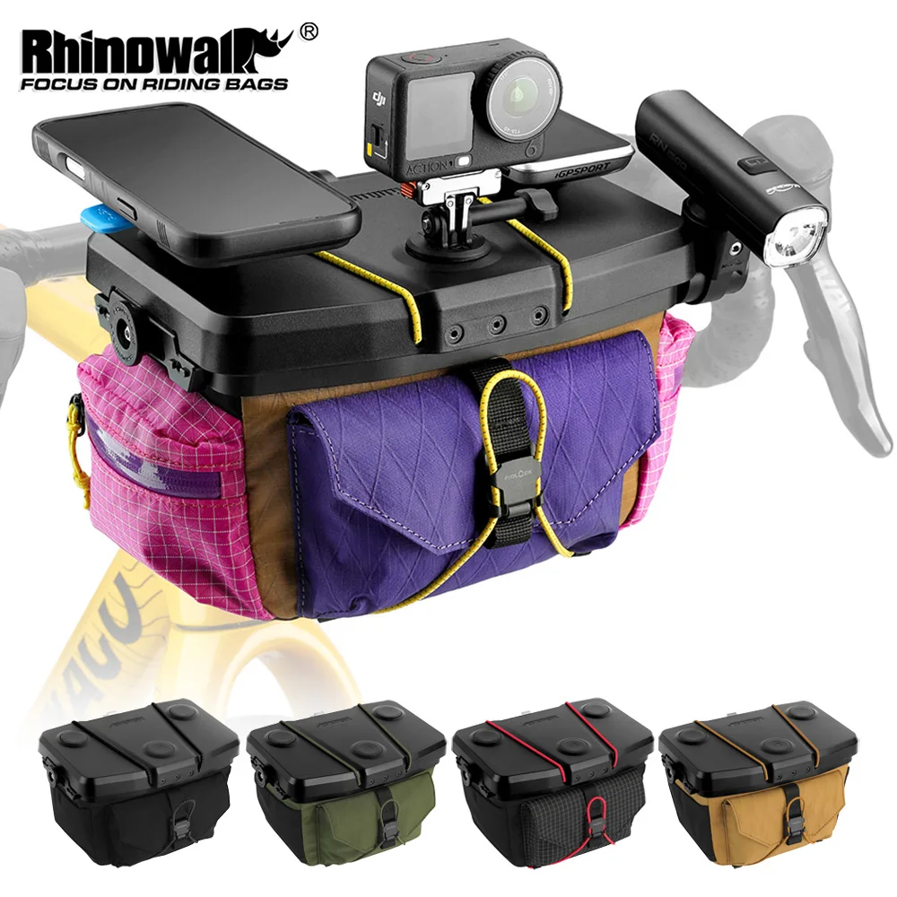 Велосипедная сумка на руль Rhinowalk 3.3L с быстрым креплением, сумка-органайзер с чехлом от дождя, аксессуары для велосипеда.