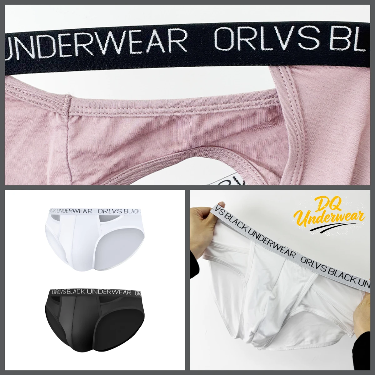 2Pcs Low Waist Men Back Hollow Bikini Underwear Elastic Letter Waist U Convex Pouch Male Briefs OR6105