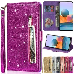 Wallet Glitter Magnetic Flip Leather Case For Xiaomi Redmi 13C 12C 10C Note 13 Pro 12 12S 11 11S 10 Pro 9 8 7 Poco X5 Pro F5 C65