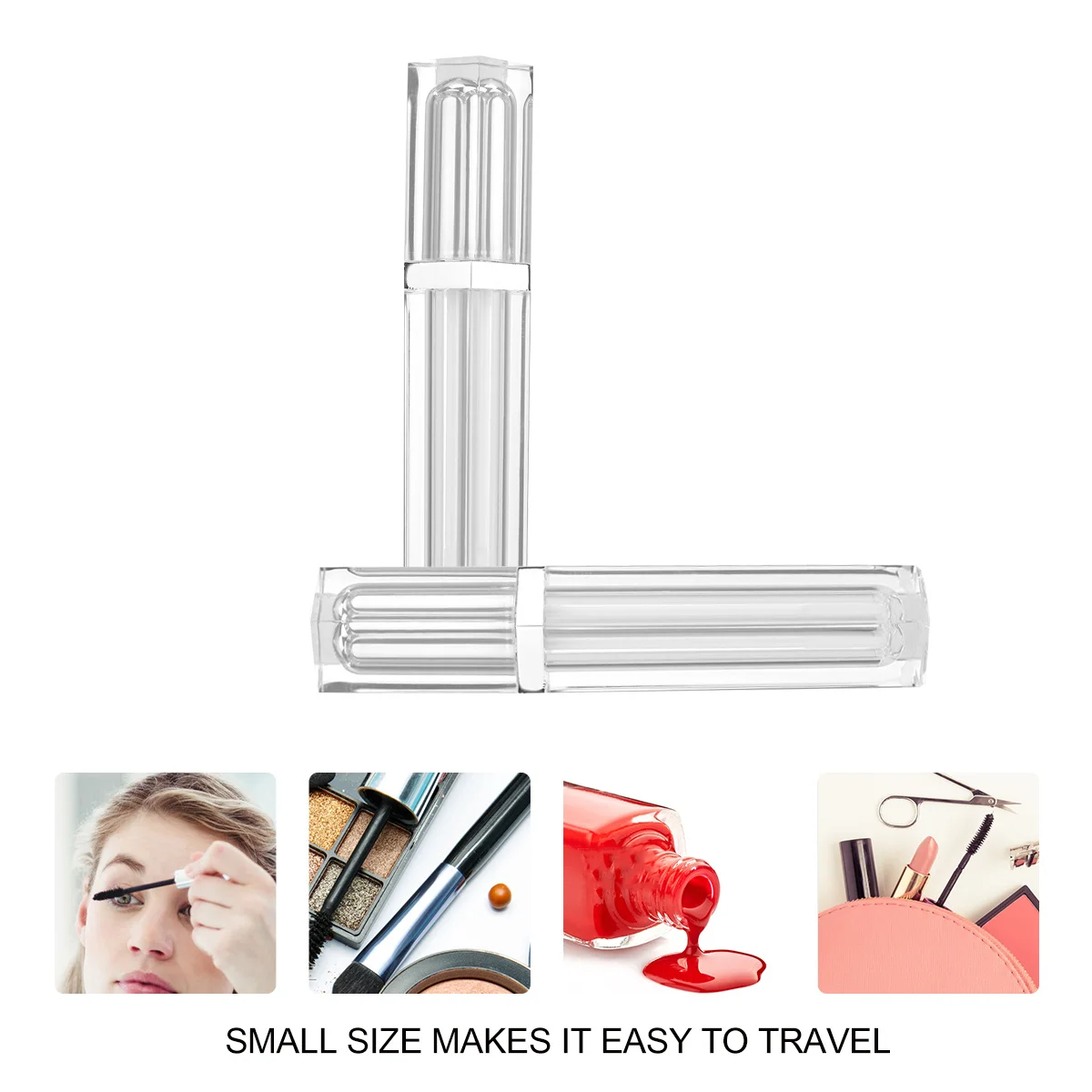 

5pcs Empty Gloss Tube Transparent Labial Glair Container For Lip Oil Dye Liquid Mini Compact Travel Holder Lip Balm Tube