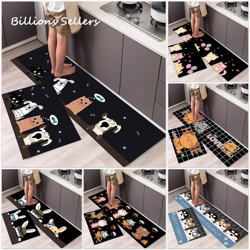 Modern Kitchen Floor Mat Living Room Bedroom Decor Carpet Home Hallway Entrance Doormat Balcony Bathroom Door Anti-Slip Foot Rug