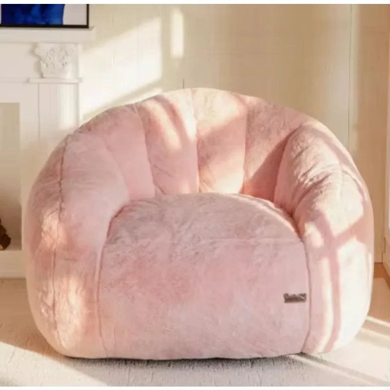 Lazy Bean Bag Chair, Shredded Foam Shell-Shaped Single-Seater Sofa for Sleeping or Lounging, Living Room Furniture