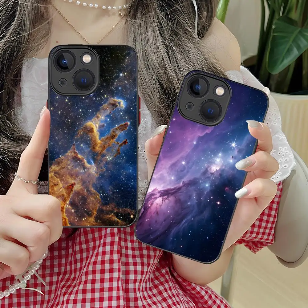 

Space Starry Nebula Stellar Phone Case for iPhone 16 15 14 13 12 11 X XR XS 8 7 Pro Max Plus Mini Colour Printing Silicone Cover