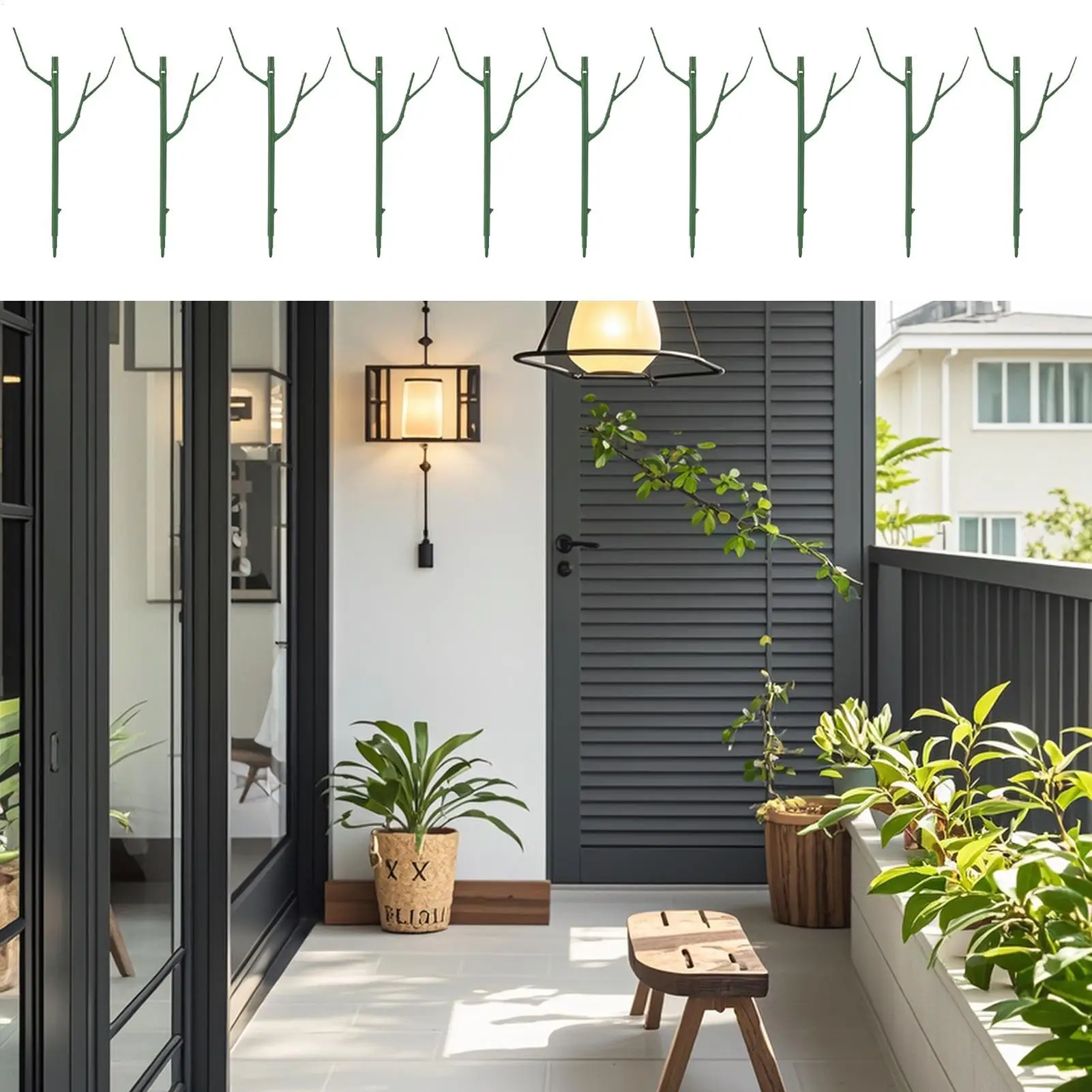 Support pour plantes de vigne, 10 pièces, détachable, empilable, fausses Branches, treillis en forme pour le jardinage, maison intérieure, Patio