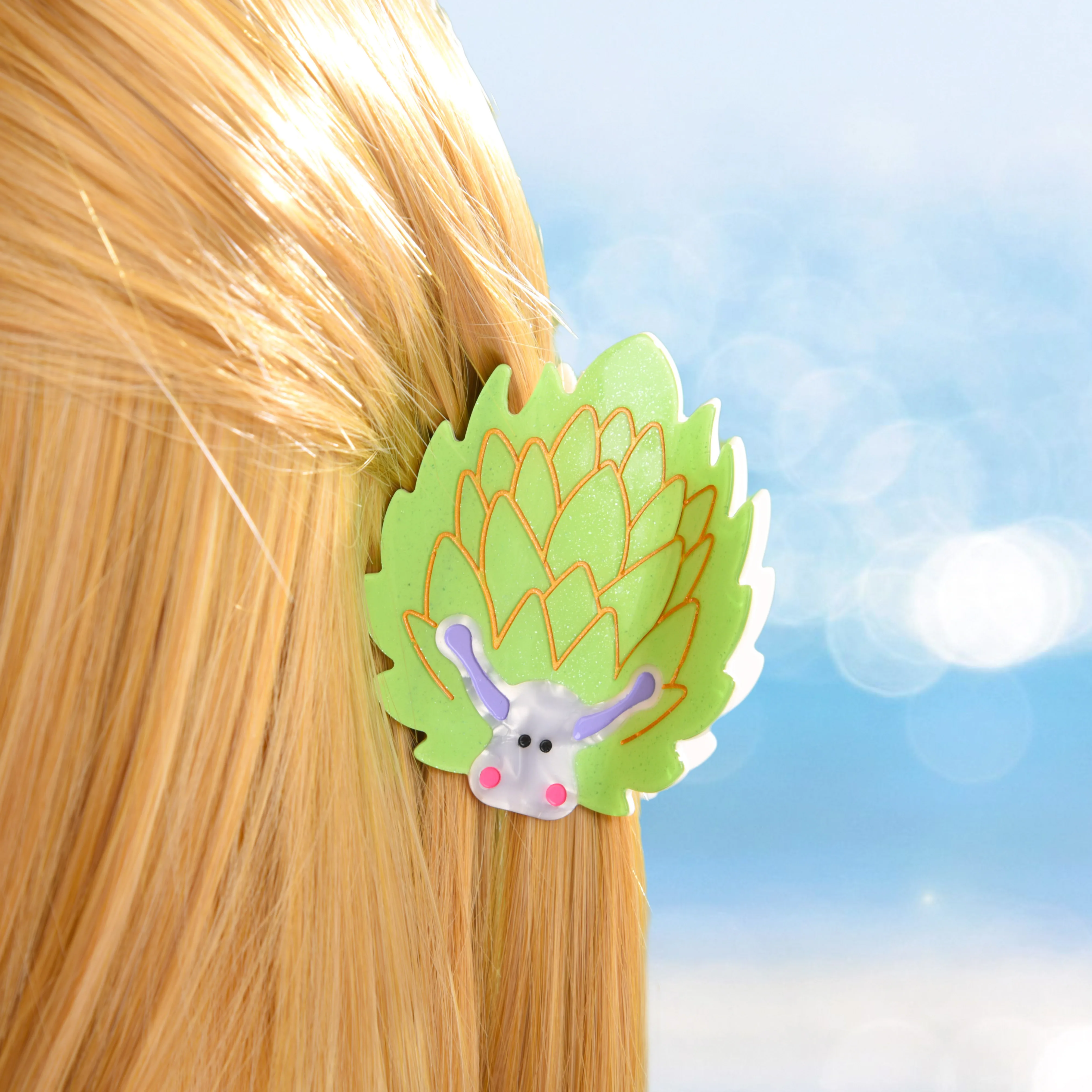 

DS 7.9CM Green Sea Slug Hair Claw Ocean Series Acetate Claw Clips Summer Trendy Hair Clips Hair Accessories for Women Girls
