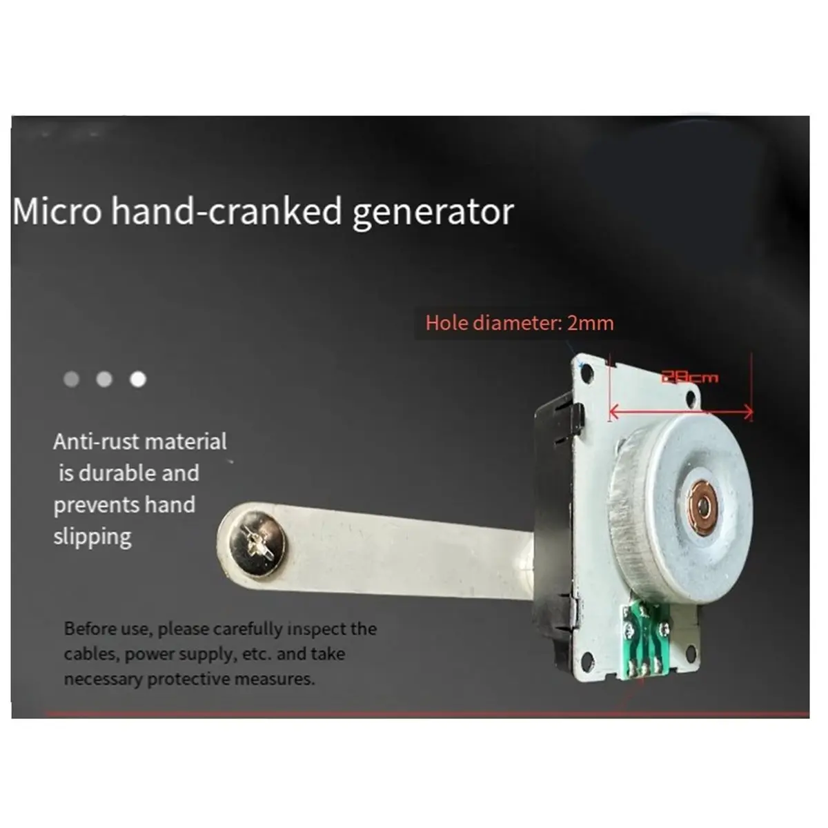 ABST Mini Hand-Cranked Generator Emergency Low-Speed External Rotor High Efficiency Portable Outdoor