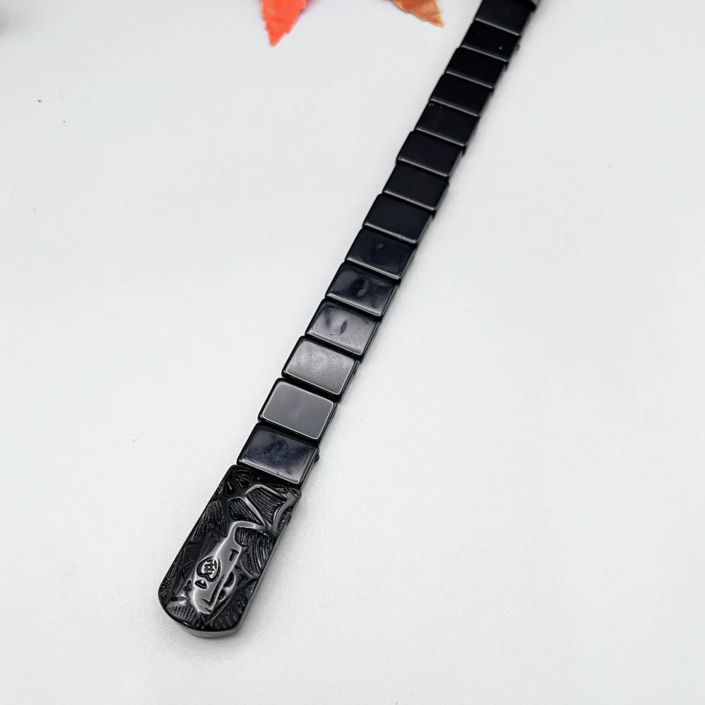 NJ106 الوردية الأسود الذئب رئيس القمر مشاهدة نافذة الحديد بوكر ثلاثية الأبعاد مجسمة الراتنج الإصبع للطي الوجه مجوهرات الإجهاد الإغاثة #6