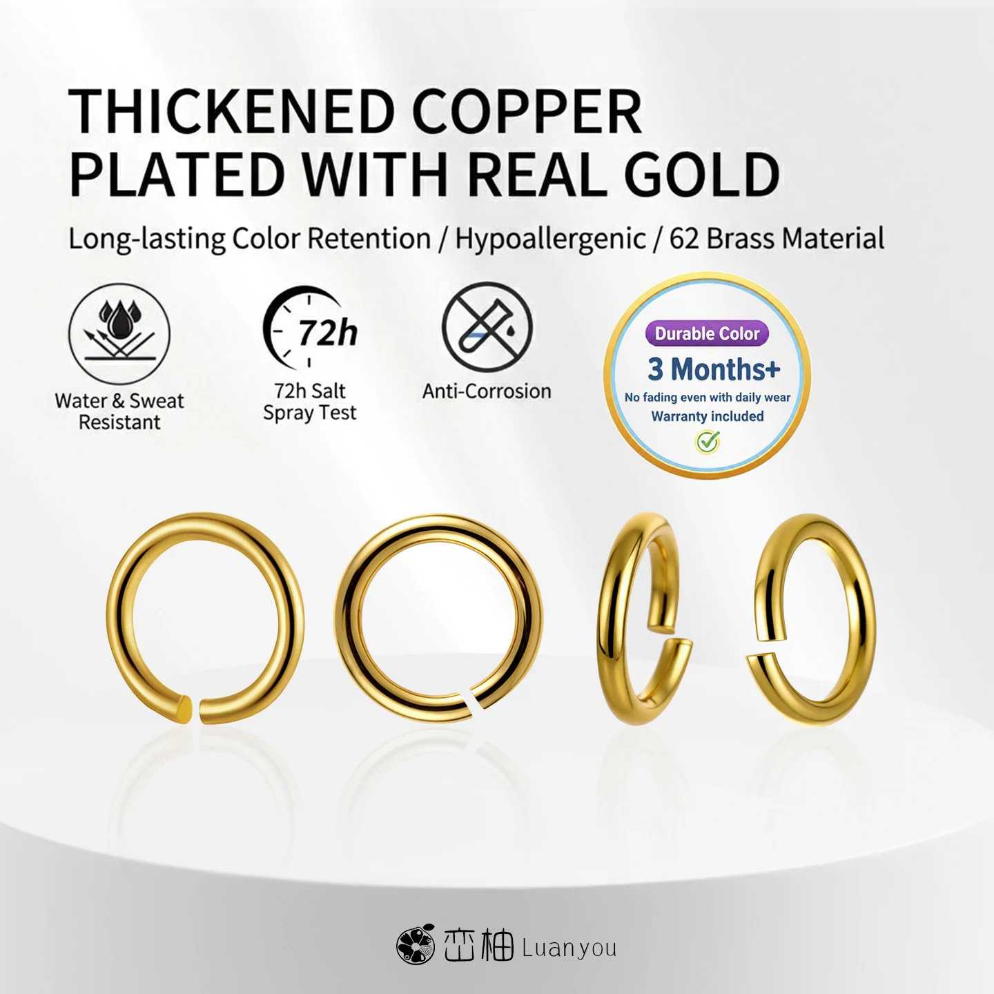 

10-50Pcs 14K/18K Real Gold Plated Brass Open Jump Rings For DIY Jewelry Making Split Connecting Rings Wholesale Accessories