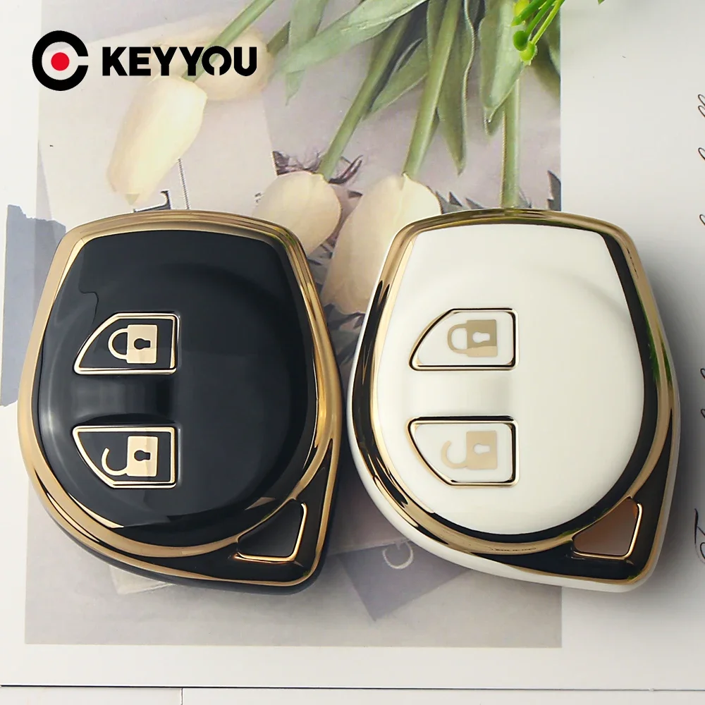 KEYYOU 2BNT TPU housse de clé à distance de voiture pour Suzuki SX4 Swift Liana Vitara Jimny Alto Ignis estime coque protéger accessoires