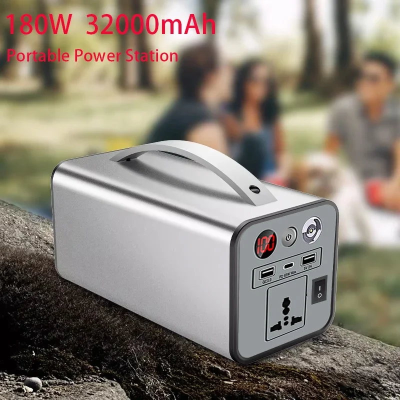 110V/220V 32000mAh Portable Power 180W Battery AC DC output Outdoor Charger Emergency Power Supply Power Bank