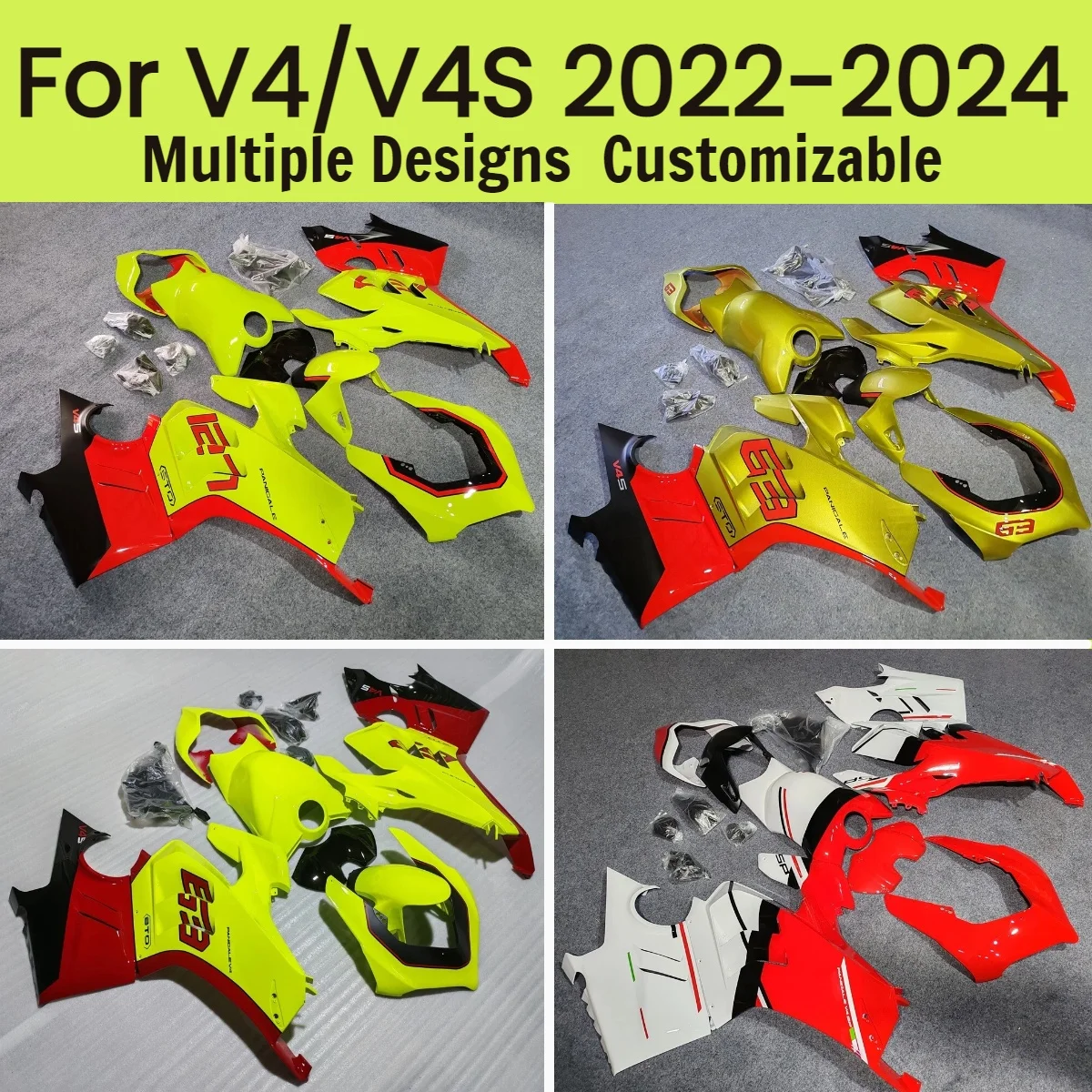 

Комплект обтекателей из АБС-пластика V4 2022 2023 2024, литье под давлением, полный комплект обвеса для DUCATI Panigale V4S 22 23 24