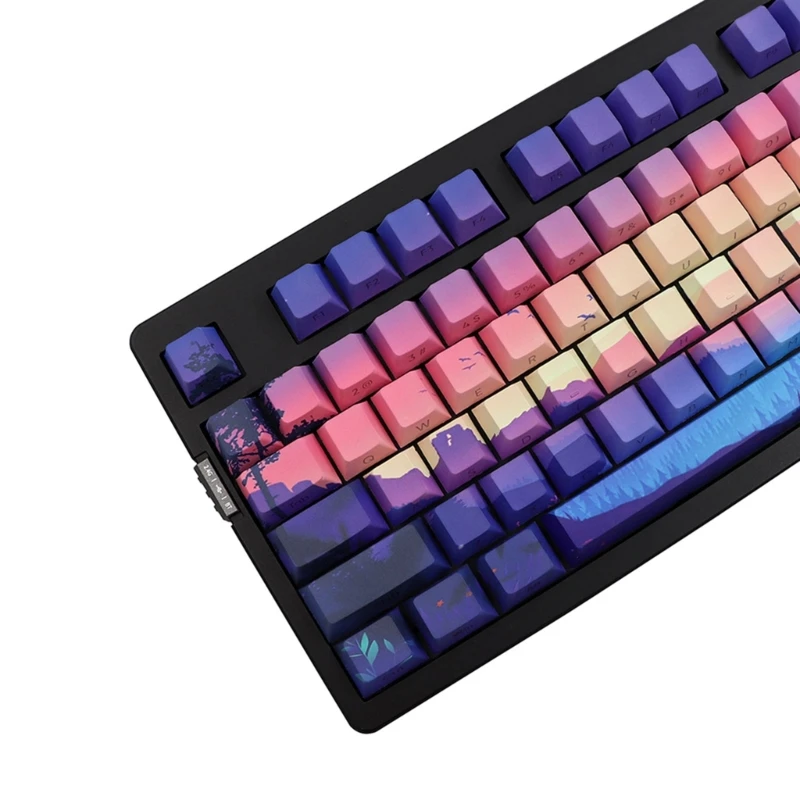 Side-lit Backlight Keycap Set 124 Keys in Cherry Dye Sublimation Print Drop shipping