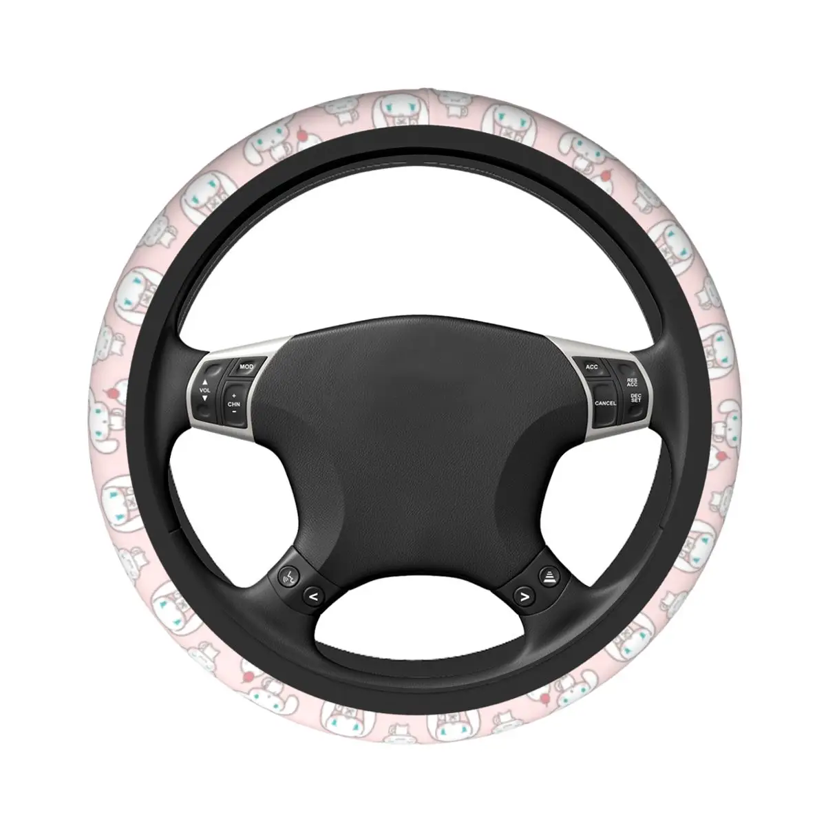 Car Steering Wheel Covers Pink Cinnamoroll Soft Cute Cartoon Braid On The Steering Wheel Cover Auto Decor Car Accessories