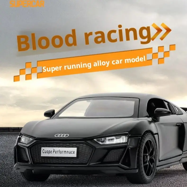 

Машинка-игрушка 1:32 R8 Super Sports Car, коллекционная модель из сплава, имитация автомобиля, настольное украшение, инерционная машинка для мальчиков