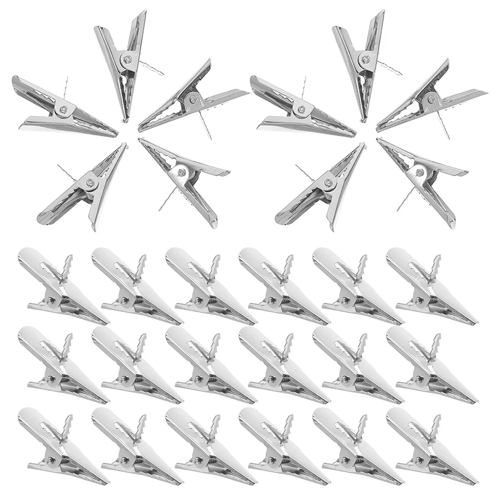 

100pcs Christmas Flower Decoration Clips Metal Mini Alligator Clamps For Wreath Tree Ornament Hanging Holiday Decor Craft Home