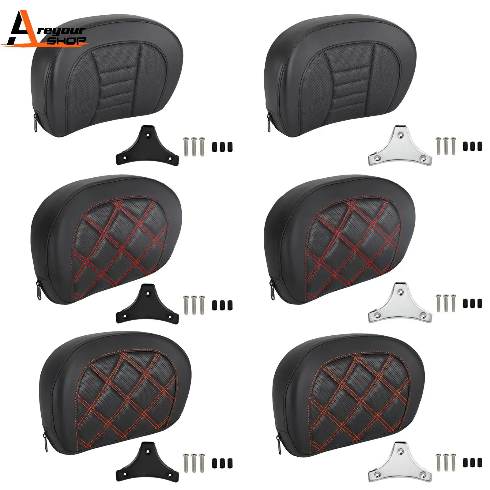 

Areyourshop Driver Rider Sissy Bar Seat Backrest Pad for CVO Street Glide FLHXSE 2015-2021