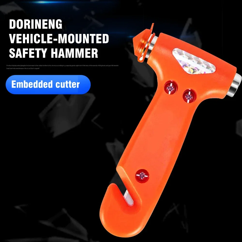 2 in 1 Car Safety Hammer Seatbelt Cutter Auto Emergency Escape Hammer Glass Breaker and Seat Belt Cutter Striking Emergency Tool