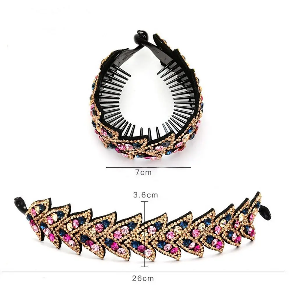 Hairpin Elegant Women Ponytails Hair Claw Rhinestone Bird Nest Twist Clip Bun Maker Headwear Leaves Hair Claw Floral