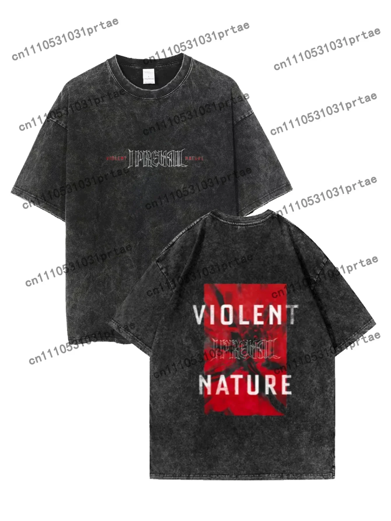 VIOLENT NATURE BARBED FLOWER T-SHIRT I Prevail Punk Band Print Tshirts Unisex Streetwear Hip Hop Short Sleeve T Shirt Ting Ge Sp