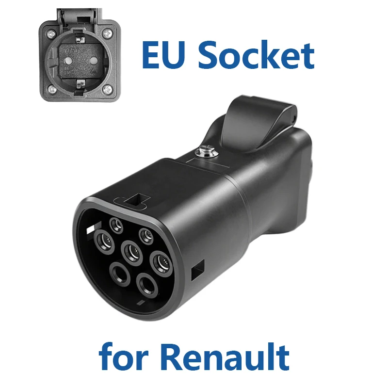 EVqiaoyi Type2 V2L-ontladingsadapter, voertuig-naar-laadstekker met uit-schakelknop voor Jaecoo 7, BYD, MG, Renault