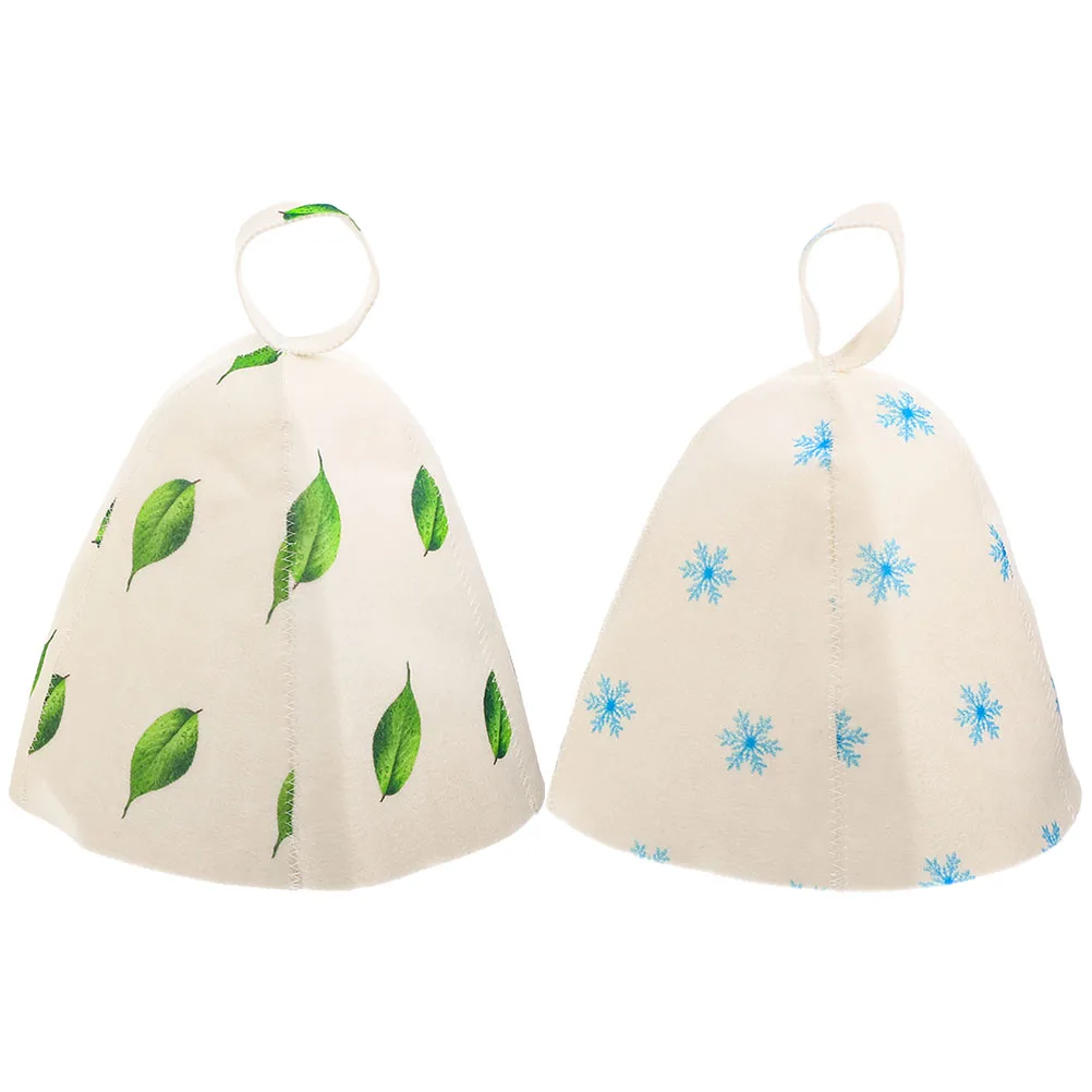 

2Pcs Felt Sauna Hat Large Bath Hats Elastic Breathable Sauna Hair Protecting Hats for Women Bathing Hat Felt Bath Caps