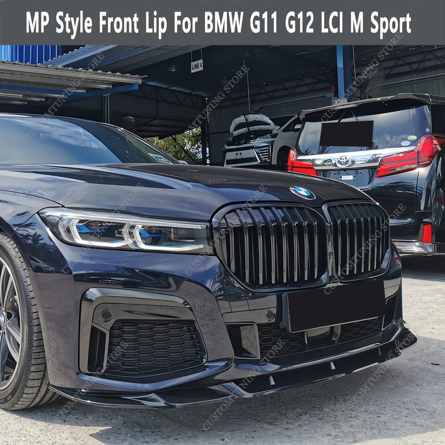 Gloss Black MP Style Front Bumper Splitter Lip Spoiler For Bmw G11 G12 740i 750i Li M760Li M Sport 2019-2022 Facelift  Bodykits