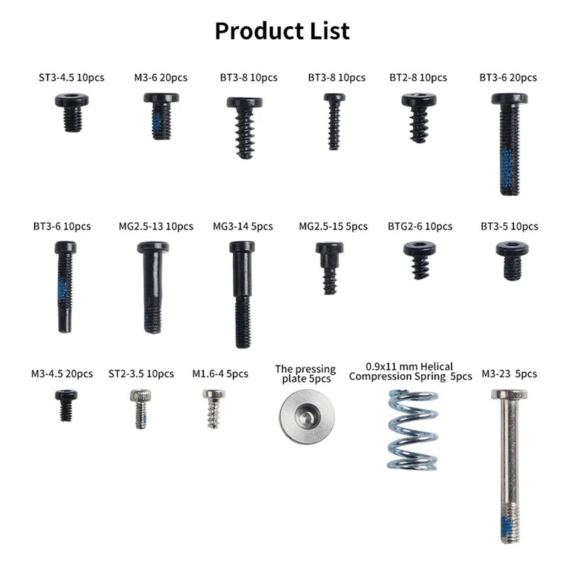 Hot Sale 1 Set Screws Kit For Bambu Lab X1 P1 AMS High Quality Replacesment Screws Kit For Bambu X1/P1/AMS 3D Printer Parts