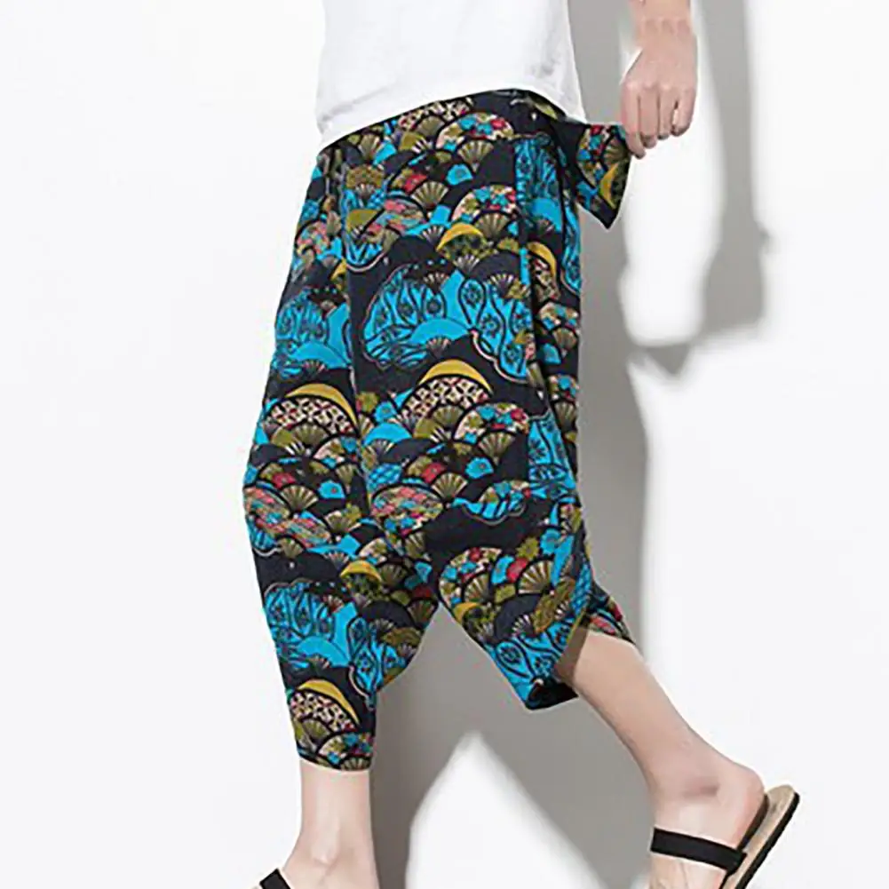 Baggy Pants Solid Loose Wide Leg Streetwear Korean Style Crossed Leg Opening Pants Bloomers Calf Length Pants Joggers