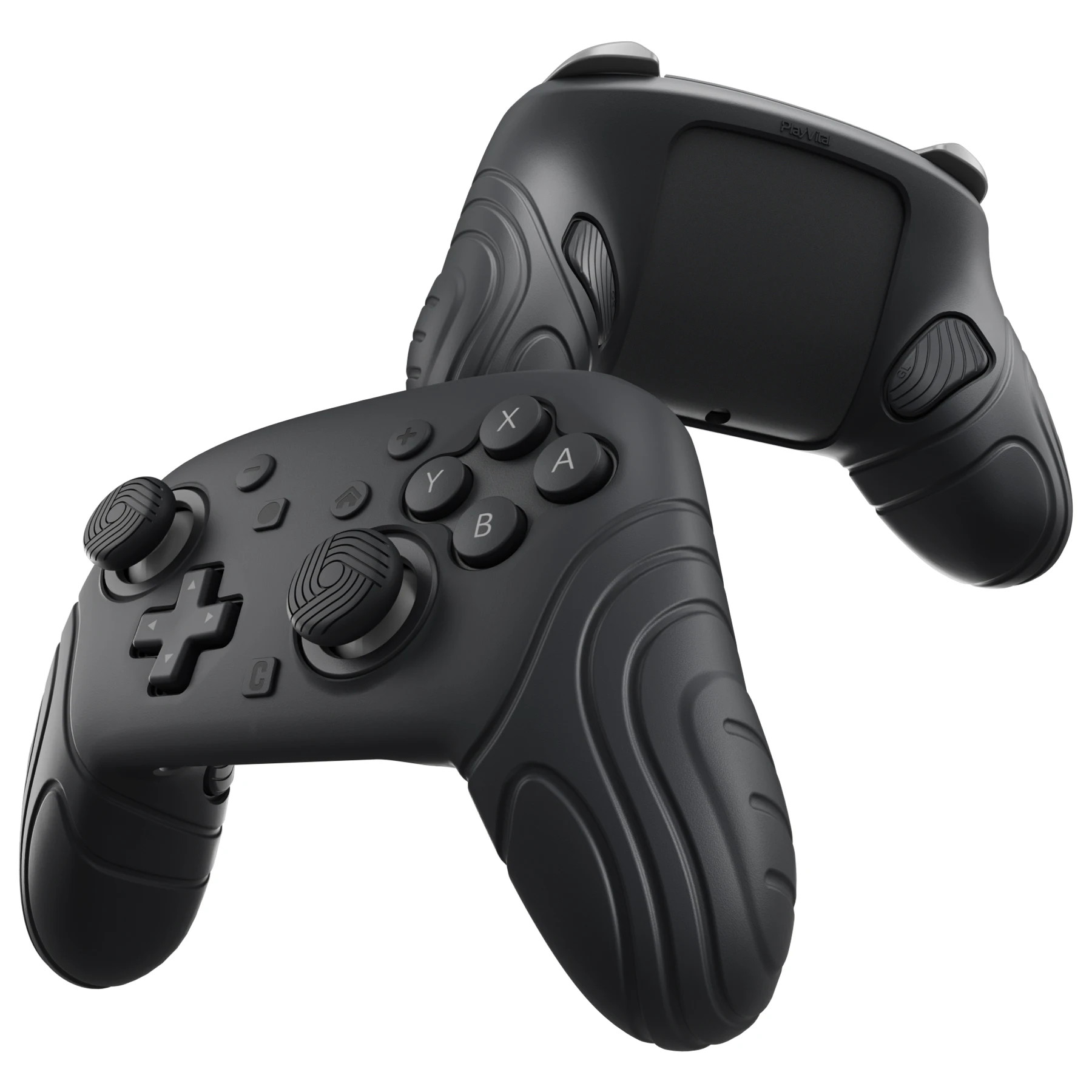 PlayVital Samurai Silicone Cover for Switch 2 Pro Controller – Protective Skin with Back Button Caps,Thumb Grips & Stickers
