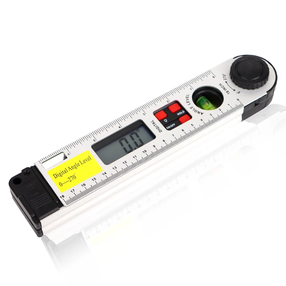 

Высокоточный жидкокристаллический ЖК-дисплей из алюминиевого сплава диапазона 250 мм диапазона 0-270 ° цифровой угловой штангенциркуль штангенциркуль