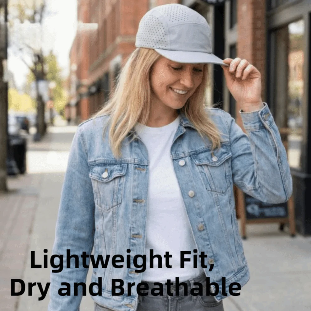 

Ventilated Quick Drying Baseball Cap Soft 5-panel Sport Cap UV Protection Breathable Mesh Sun Hat Camping