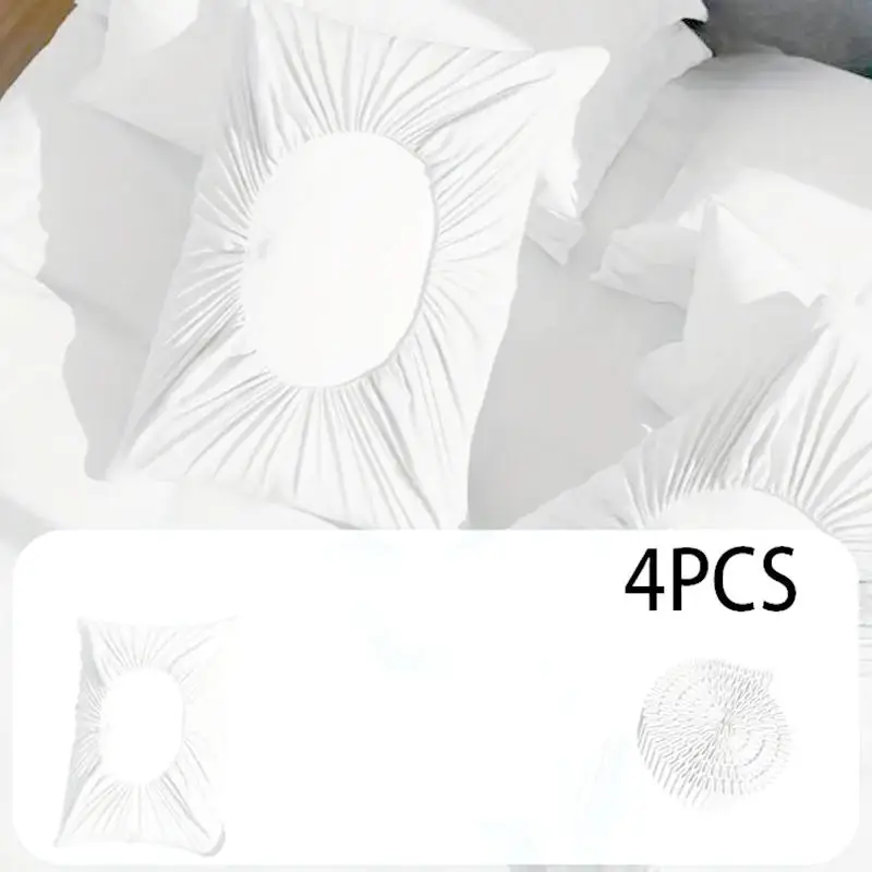 طقم كيس وسادة للاستعمال مرة واحدة مكون من 4 قطع، مقاوم للأوساخ وجيد التهوية، مناسب عالميًا للفندق، صالون التجميل، السفر - لا يتضمن قلب الوسادة