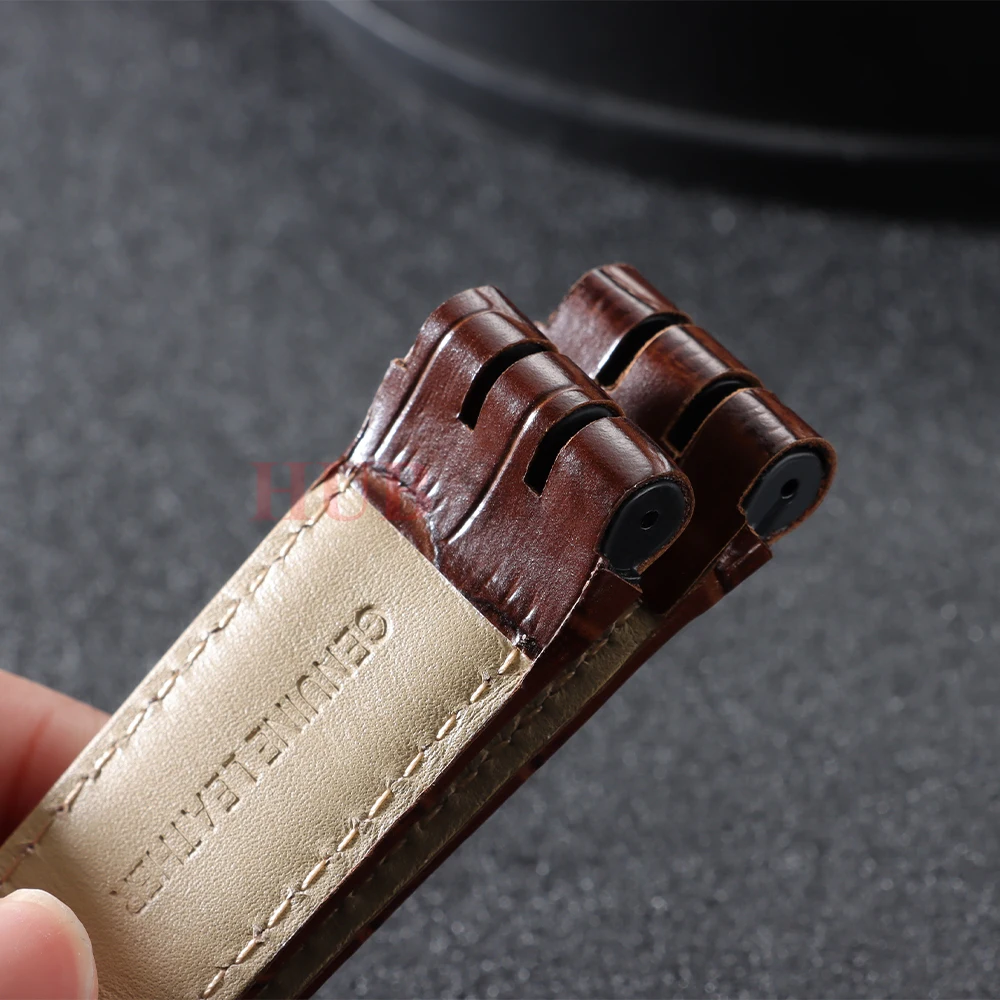 26x23mm High Quality Matte Leather Strap for Swatch YOS440 449 401 447 Cowhide Calfskin Bracelet Men Women Black Brown Watchband