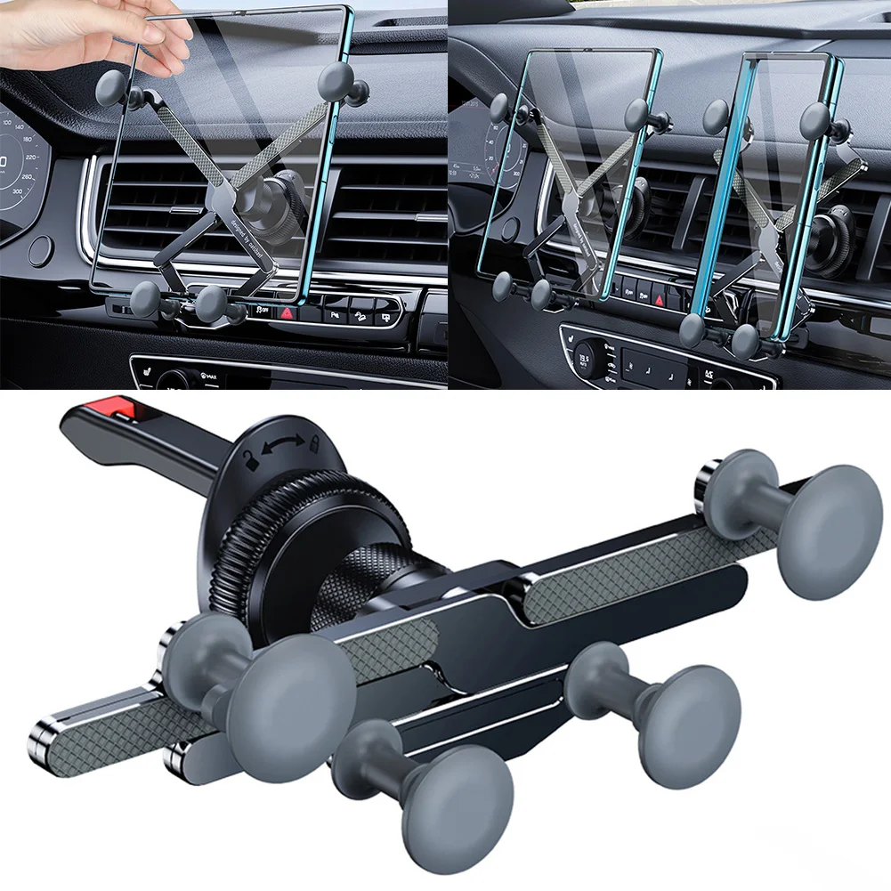 Dudukan Ponsel Mobil Layar Besar Khusus Interior Braket Universal Lengan Dapat Disesuaikan untuk Layar Lipat & Tablet