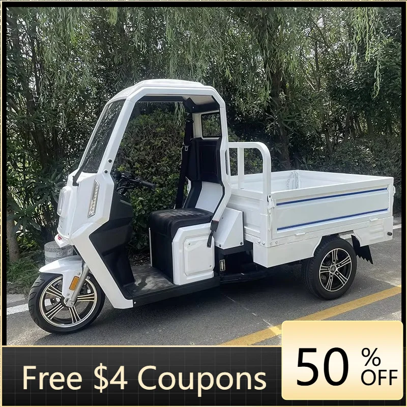 Rs EEC new electric open-top pickup truck 3kw 4.5kw lithium battery tricycle with Goody truck cargo bucket 1000 watts power supp