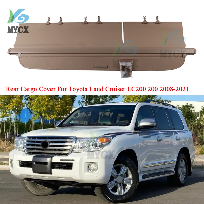 Rear Cargo Cover For Toyota Land Cruiser LC200 200 2008-2021 privacy Trunk Screen Security Shield shade Auto Accessories