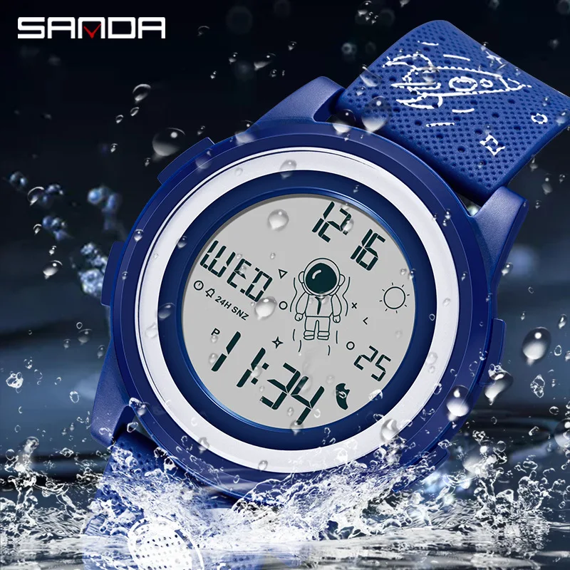 SANDA 2122 Electronic Watch Men and Women Astronaut Creative Watches Sports Waterproof Date Digital Wristwatches for Student