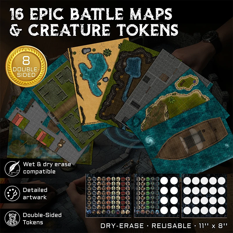 CZYY alles-in-één mini-tafelblad RPG-avonturenset – compacte en nette DND-startset, ideaal cadeau voor DMS, beginners en reizen