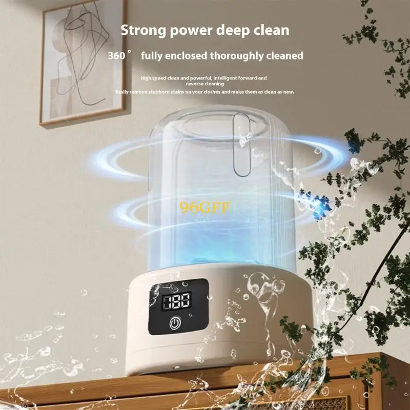 96GF Cordless Laundry Washer with 4000mAh Battery Washing Machine Efficient Gentle Cleaning for Delicates and Small Fabrics