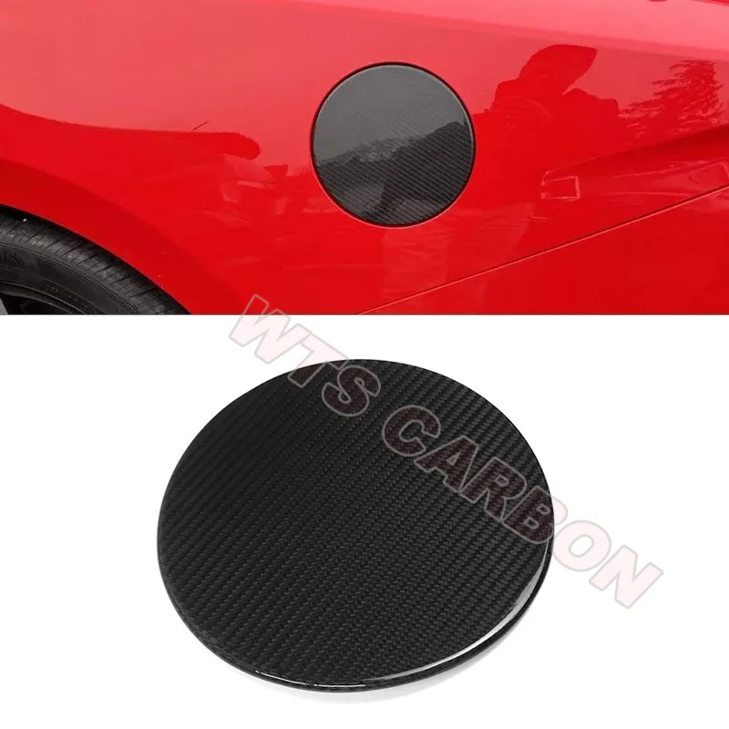 Dry Carbon Fiber Car Fuel Door Cover Gas Fuel Filler Tank Cap Lid For Ford Mustang 2024up