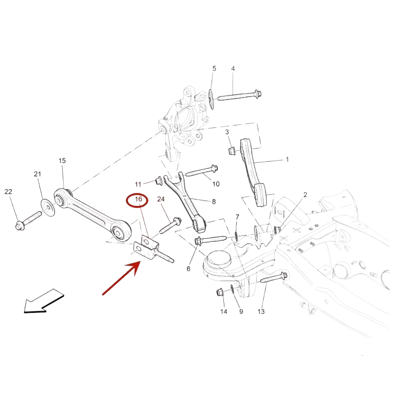 

670006270 Suspension system controller bracket suitable for Maserati Ghibli, Levante, Quattporte sedan