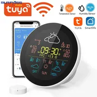 Tuya WiFi Intelligent Weather Clock 3-Day Weather Forecast Weather Station Wireless Thermometer Hygrometer Atomic Alarm Clock