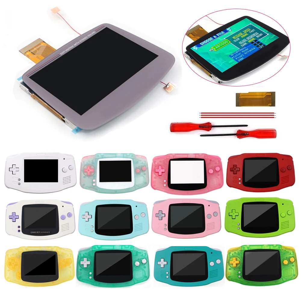 

GBA V5 ламинированный IPS ЖК-дисплей со вставкой и подсветкой в стиле ретро, пиксельный комплект для Nintendo Gameboy Advance GBA с корпусом