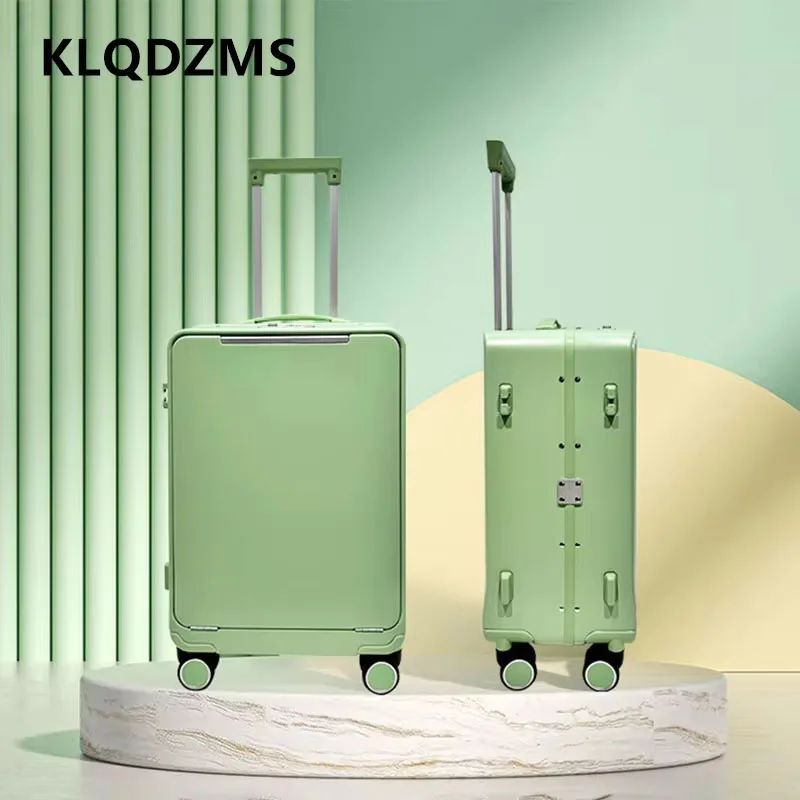 KLQDZMS-Mala de Viagem de Bagagem para Homens e Mulheres, PC Boarding Box, Alumínio Frame, Trolley Case, Caixa de Senha, 20 pol, 24 pol