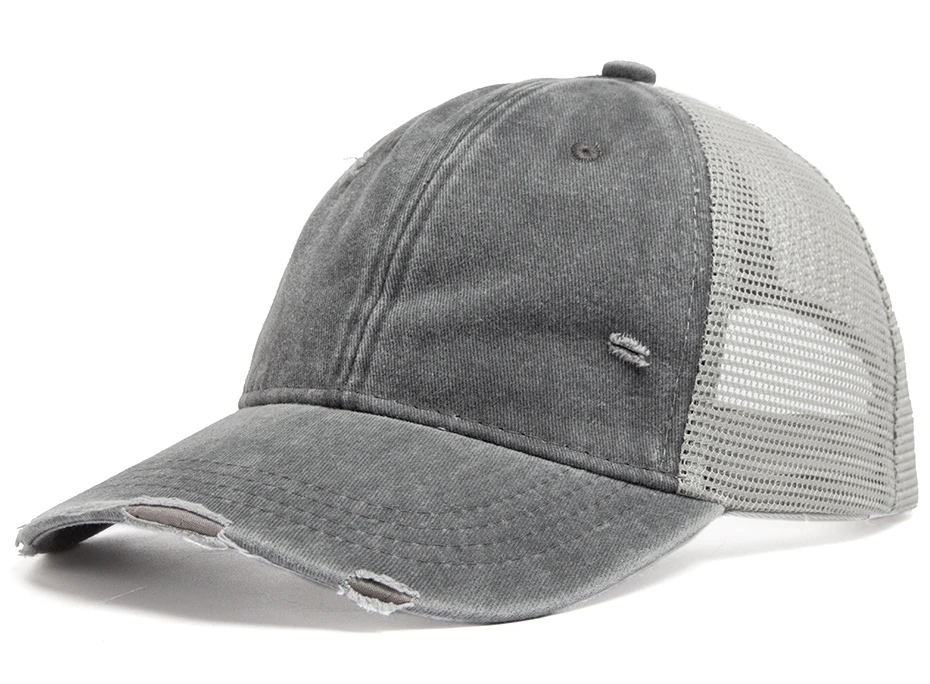 Frauen Trucker Hut Vintage Männer Outdoor Mesh Baseball Cap Sommer Casual Gewaschen Sonnenblende Hip Hop Cap Einstellbar Für Snapback – Detail 1
