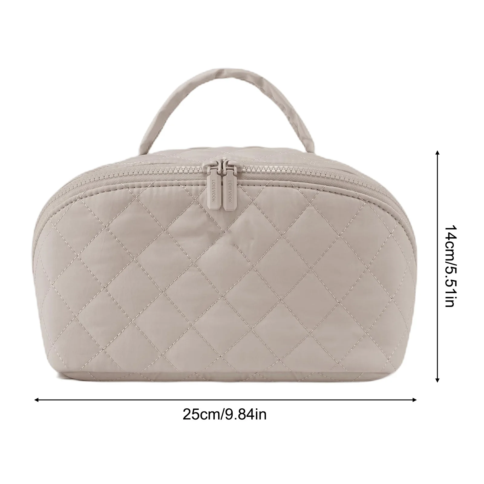 Makeup Brush Holder Woman Cosmetic Bag Puffy Padded Organizer Leak-Proof Interior Washable Cosmetic Case Portable Toiletry Bag