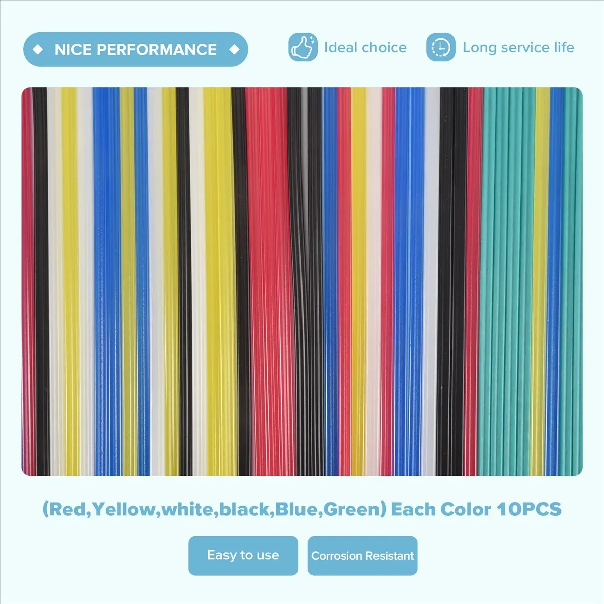 

KSOL Plastic Welding Repair Rods 60 Pieces Plastic Welder Sticks for Car Bumper Plastic Repair Hot Air
