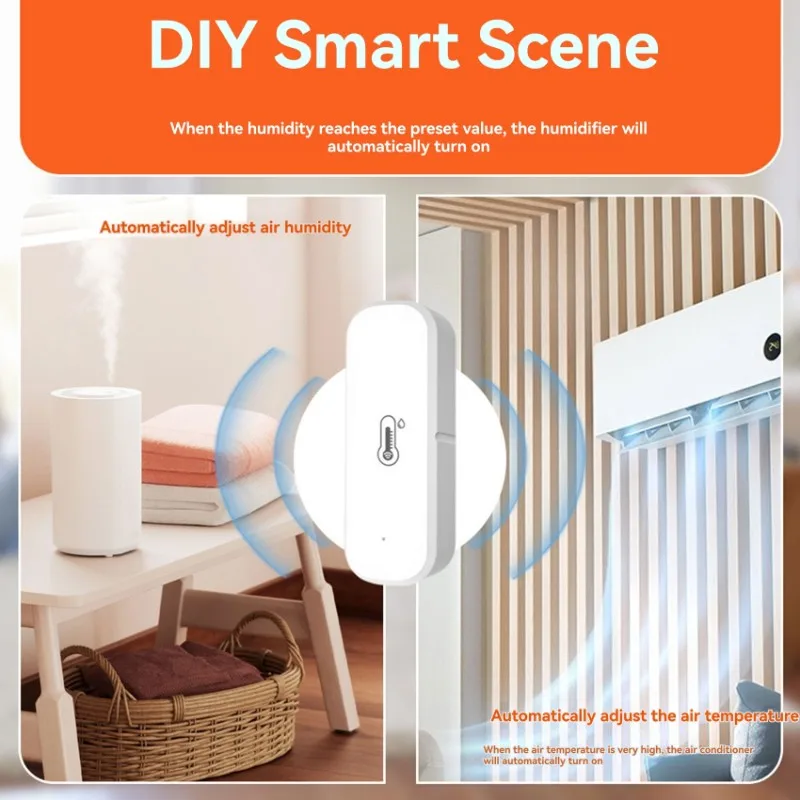 

A37T-Indoor Thermometer Hygrometer Tuya Smart Wifi Bluetooth Temperature And Humidity Sensor Monitoring Works Tool