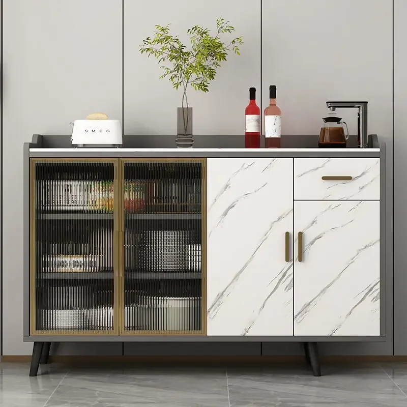 Slate sideboard modern cupboard kitchen storage locker living room bar household integrated glass door tea