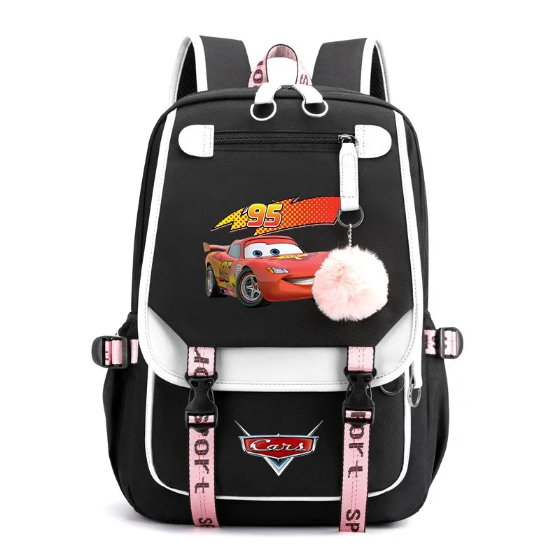 

Disney Pixar Cars Lightning McQueen Women Men Rucksack Travel Bag Mochila Backpacks Teenager USB Charging Laptop Backpack